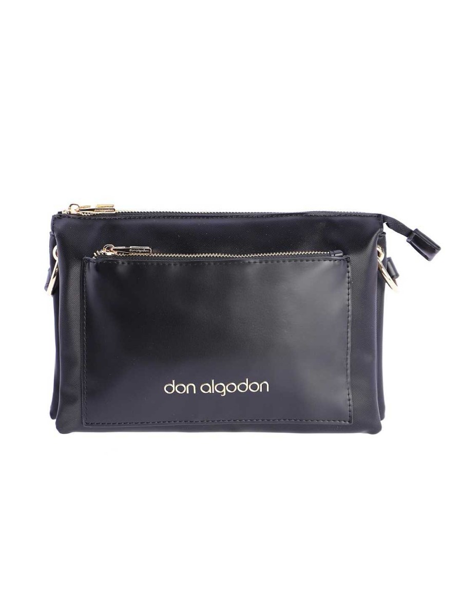 Bolsos DON ALGODON | Bolso Bandolera Para Mujer Don Algodon Bella Estano Sintetico Con Cremallera Negro