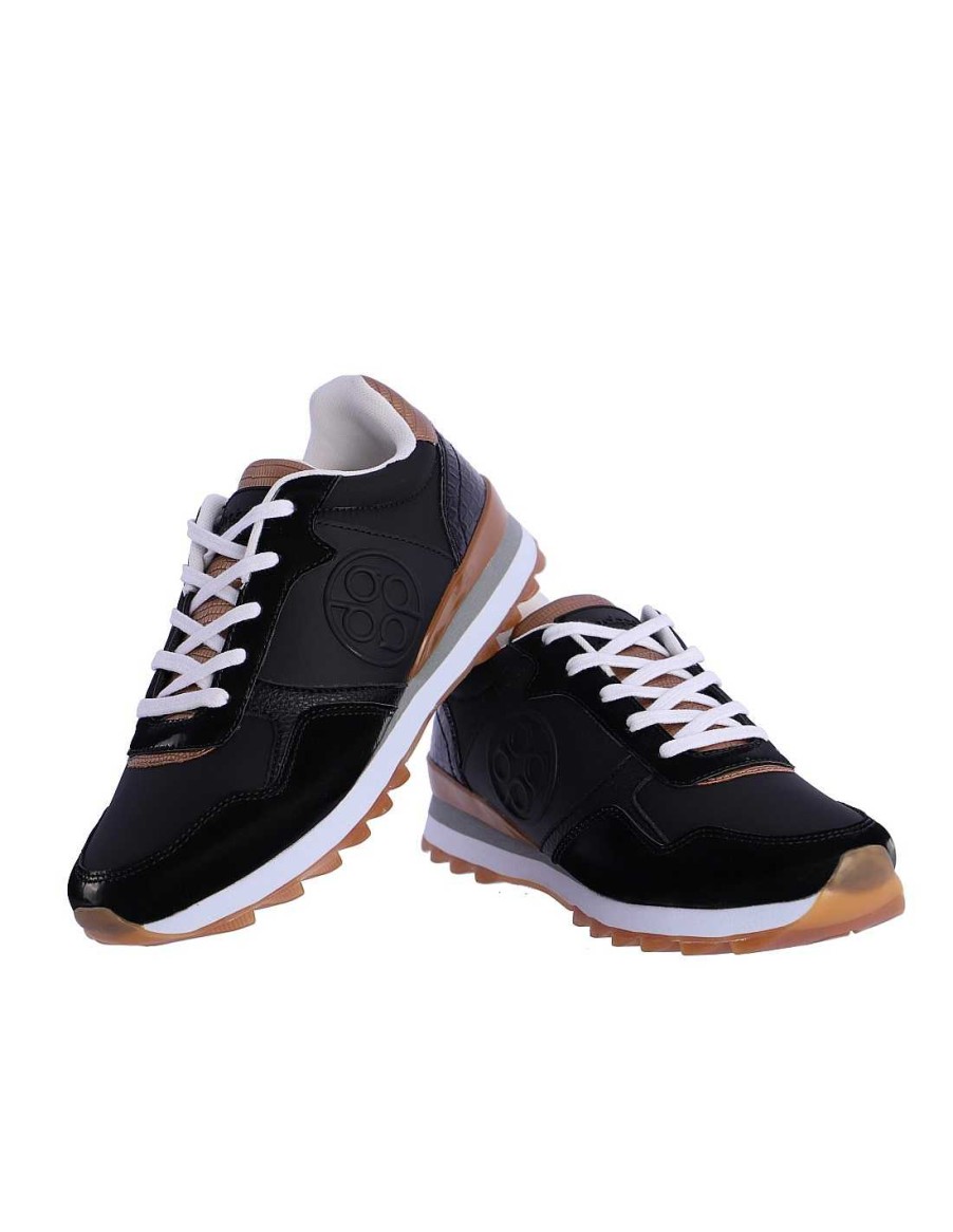 Calzado DON ALGODON | Zapatillas Deportivas Para Mujer Don Algodon Macrina De Pu Negro