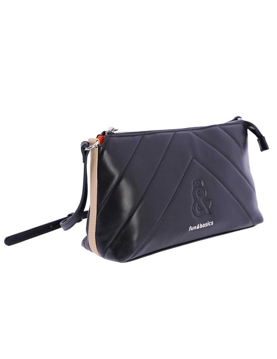 Bolsos Fun&Basics | Bolso Bandolera De Mujer Lola Con Cremallera Negro