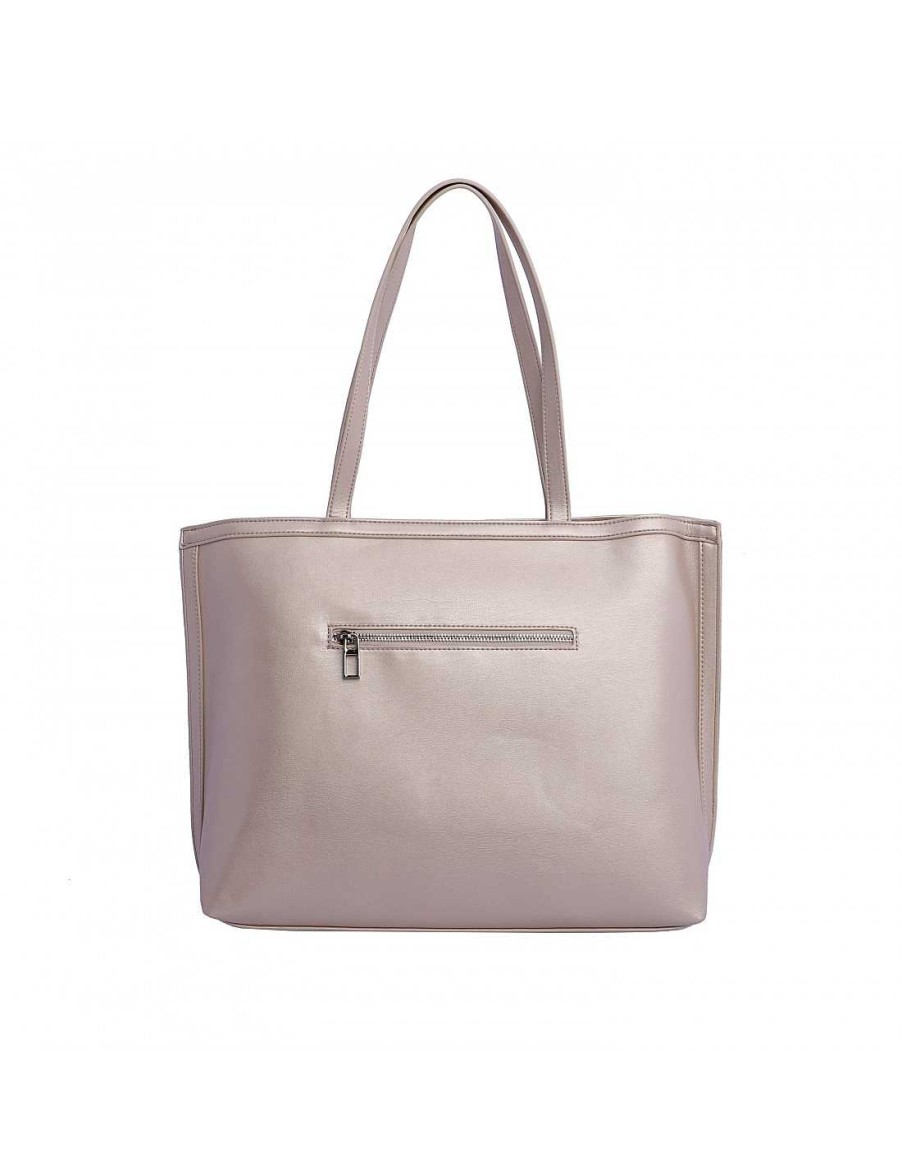 Bolsos DON ALGODON | Bolso Shopper Para Mujer Don Algodon Gema De Piel Sintetica Beige