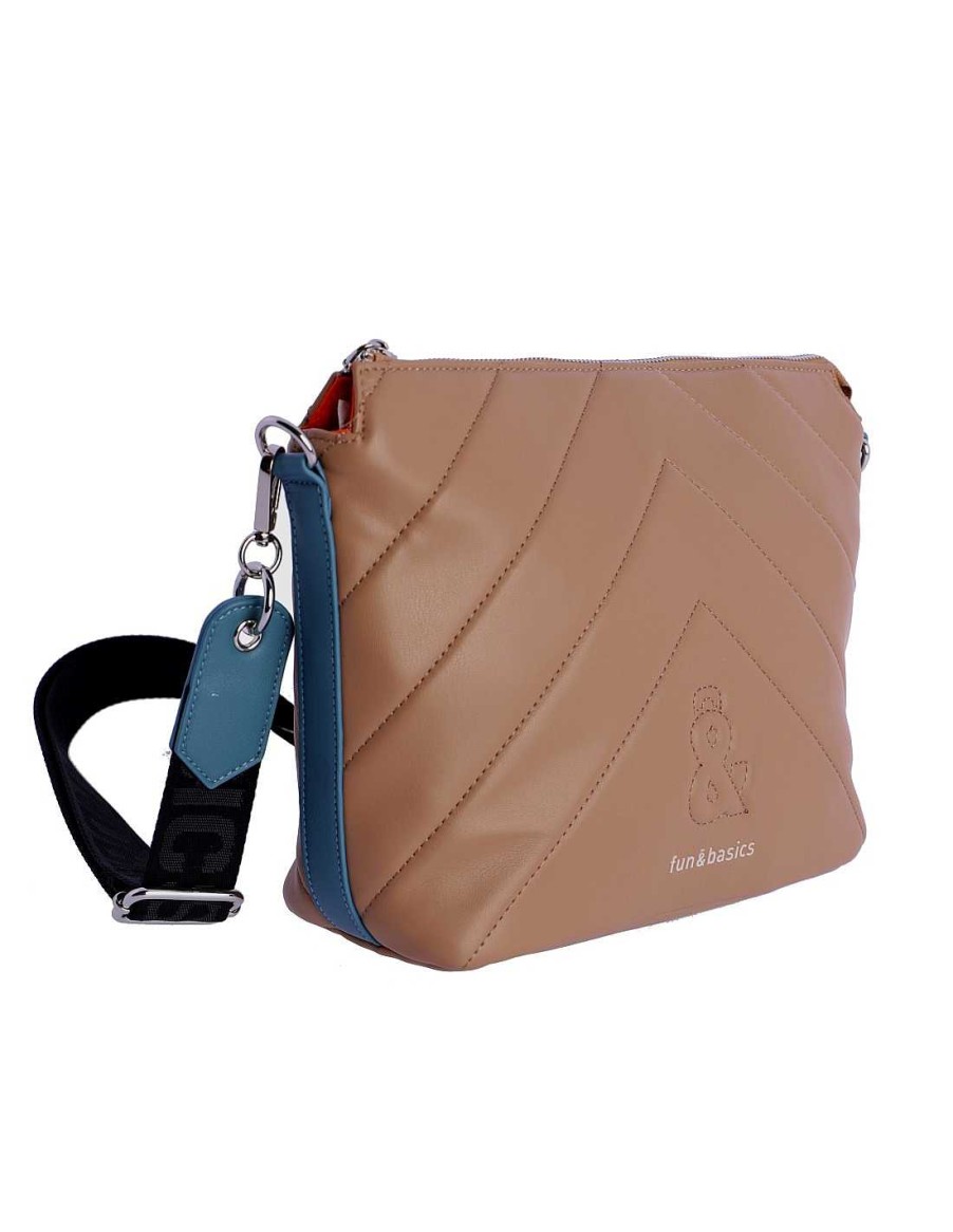 Bolsos Fun&Basics | Bolso Bandolera De Mujer Liu Con Cremallera Camel