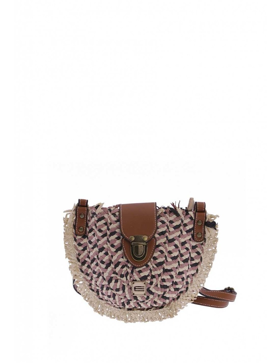 Bolsos EFERRI | Bolso Bandolera Para Mujer Eferri Valli De Rafia Con Cremallera Multicolor