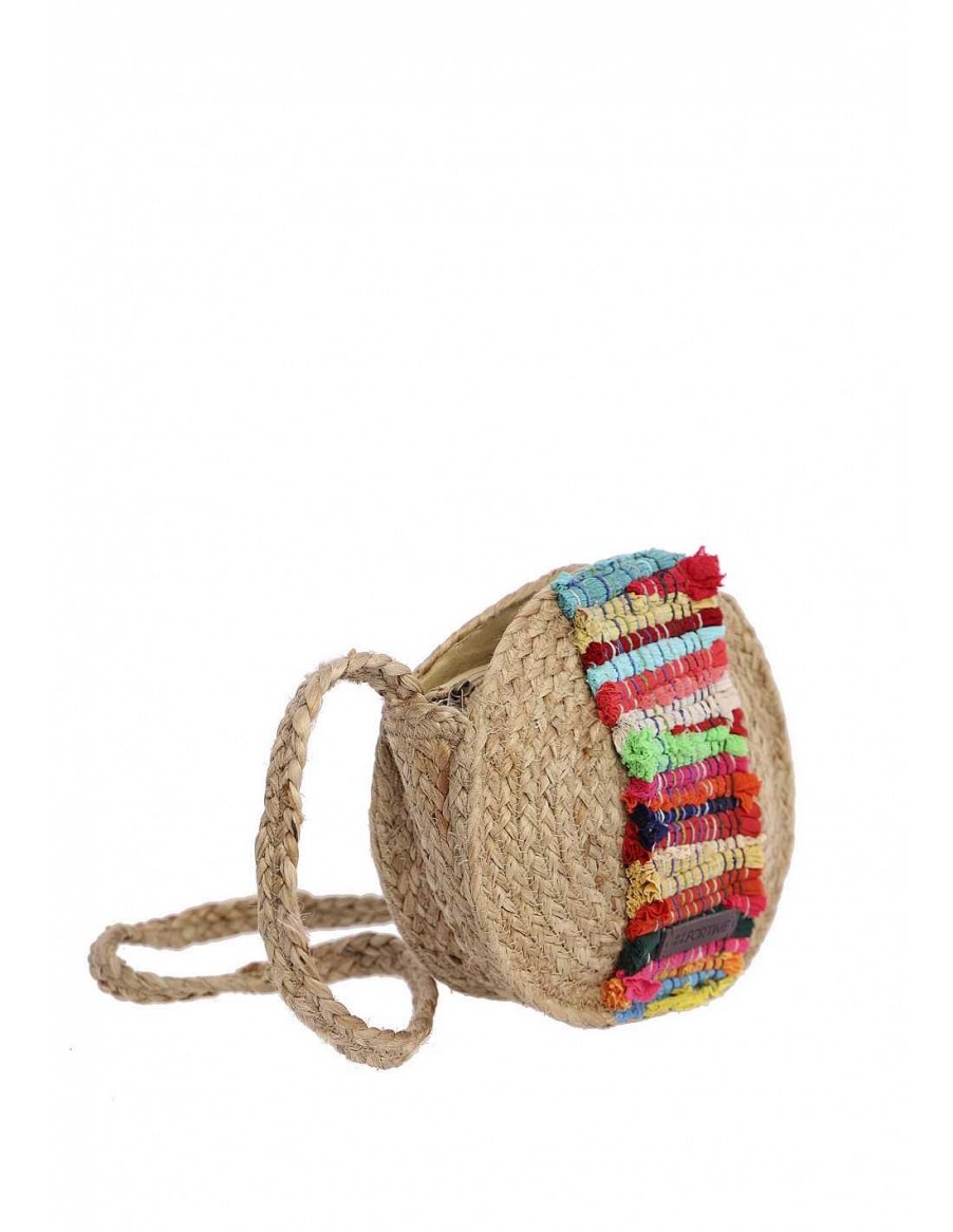 Bolsos FOR TIME | Bolso Bandolera Redondo Para Mujer For Time Martil De Yute Natural