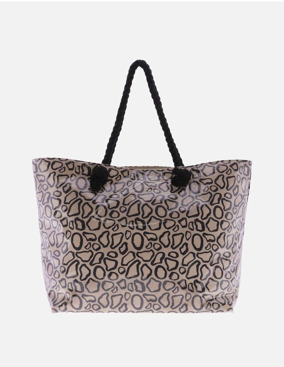 Bolsos AMICHI | Bolso De Playa Para Mujer Amichi Serviliana Con Cremallera Natural