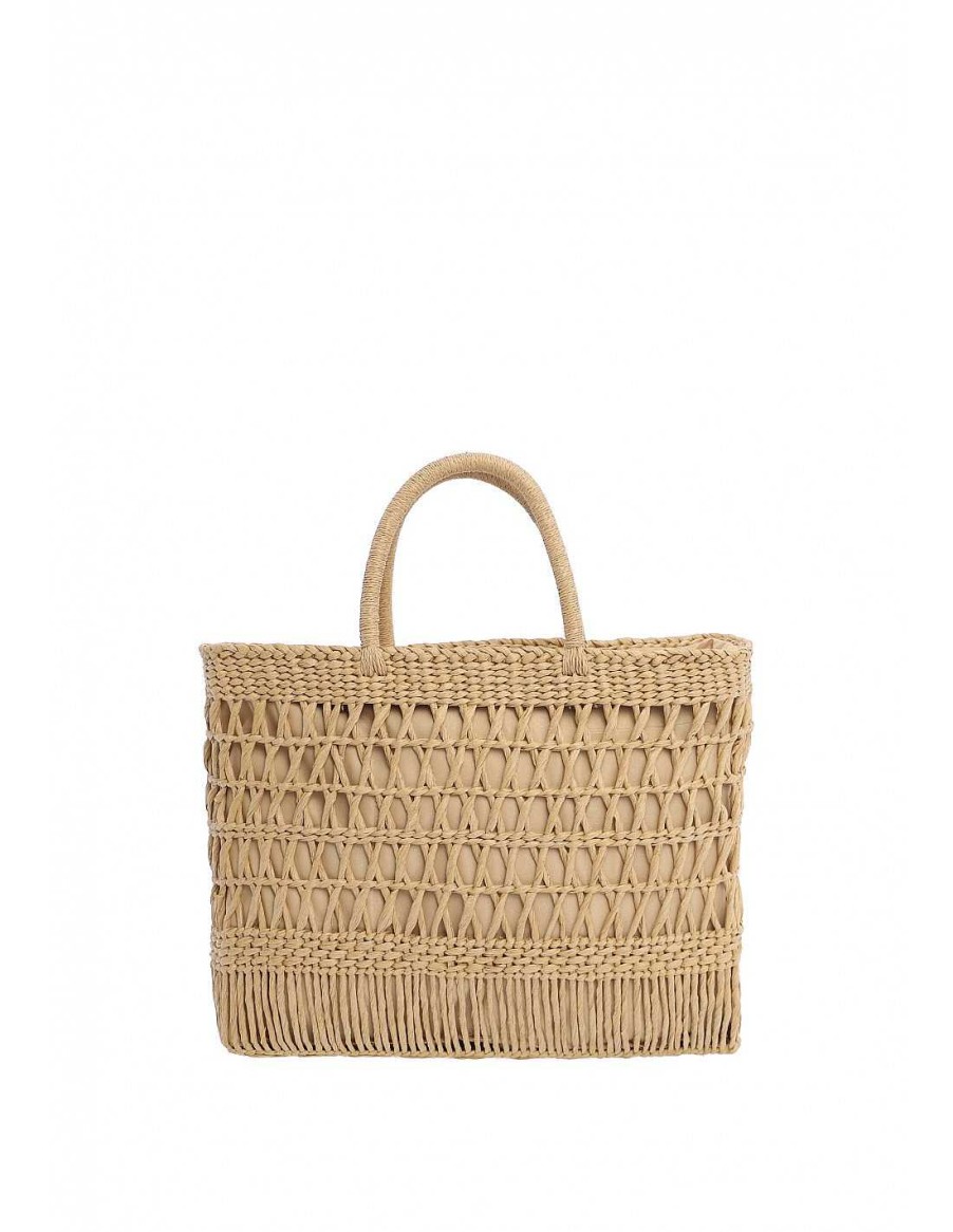 Bolsos FOR TIME | Bolso Capazo De Mano Para Mujer For Time Larache De Rafia Natural