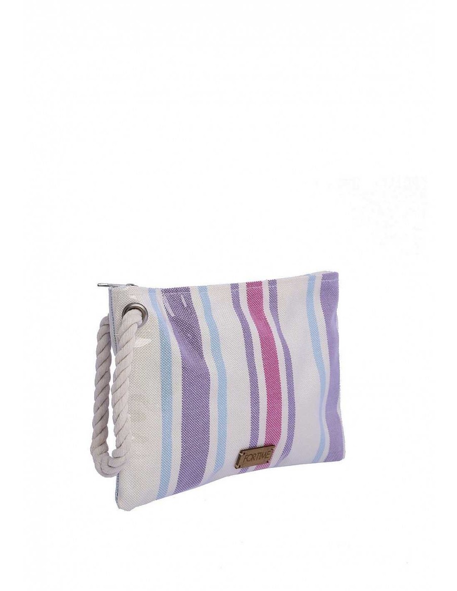 Bolsos FOR TIME | Bolso De Mano Para Mujer For Time Sale De Lona Rayada Plastificada Multicolor