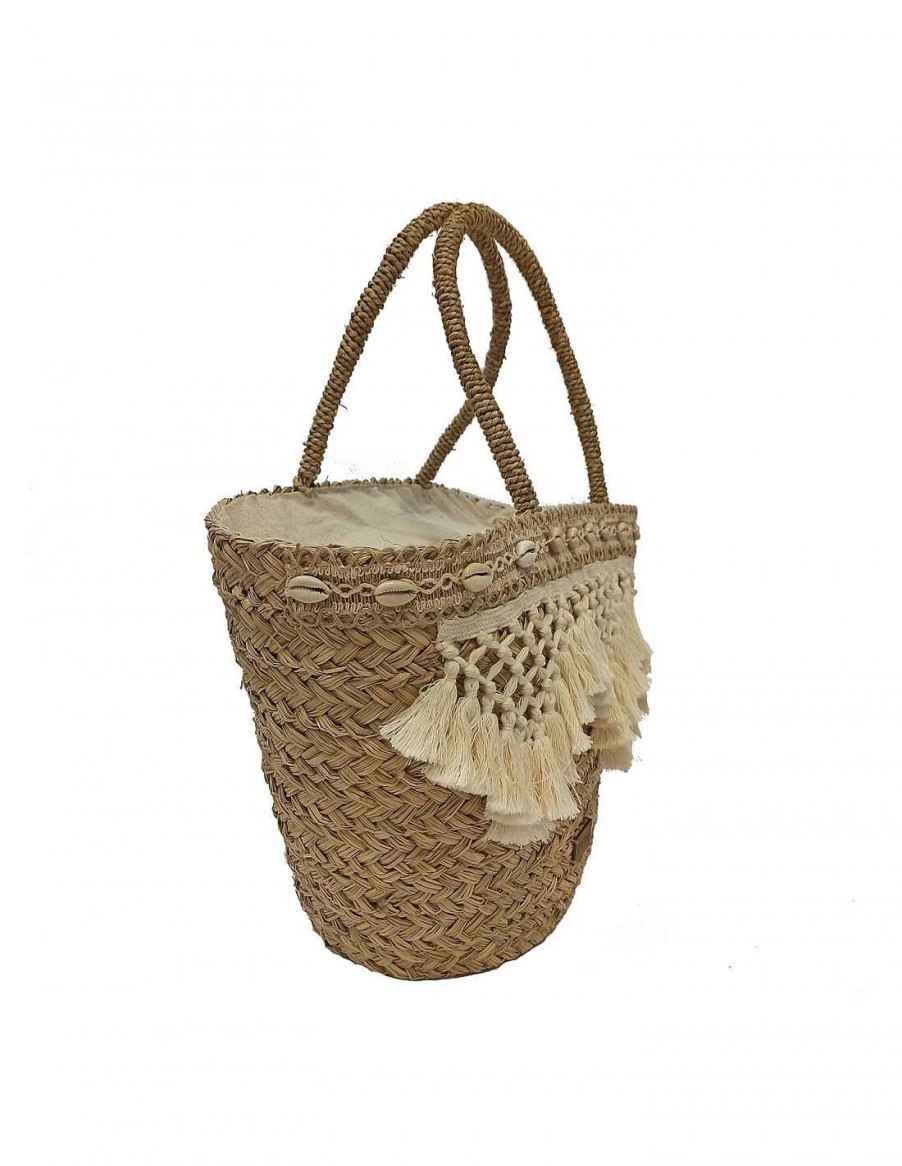 Bolsos FOR TIME | Capazo De Playa Para Mujer For Time Suna De Rafia Natural