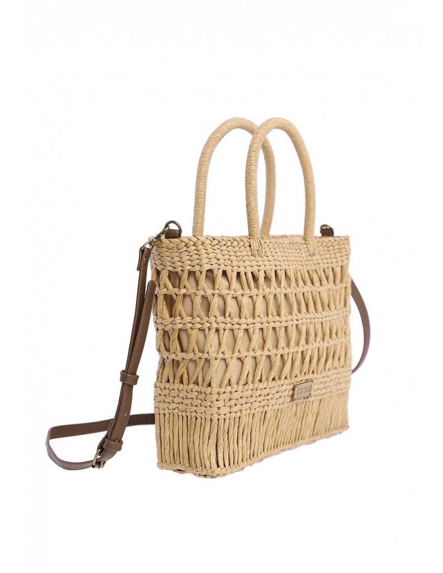 Bolsos FOR TIME | Bolso Capazo De Mano Para Mujer For Time Wad De Rafia Natural