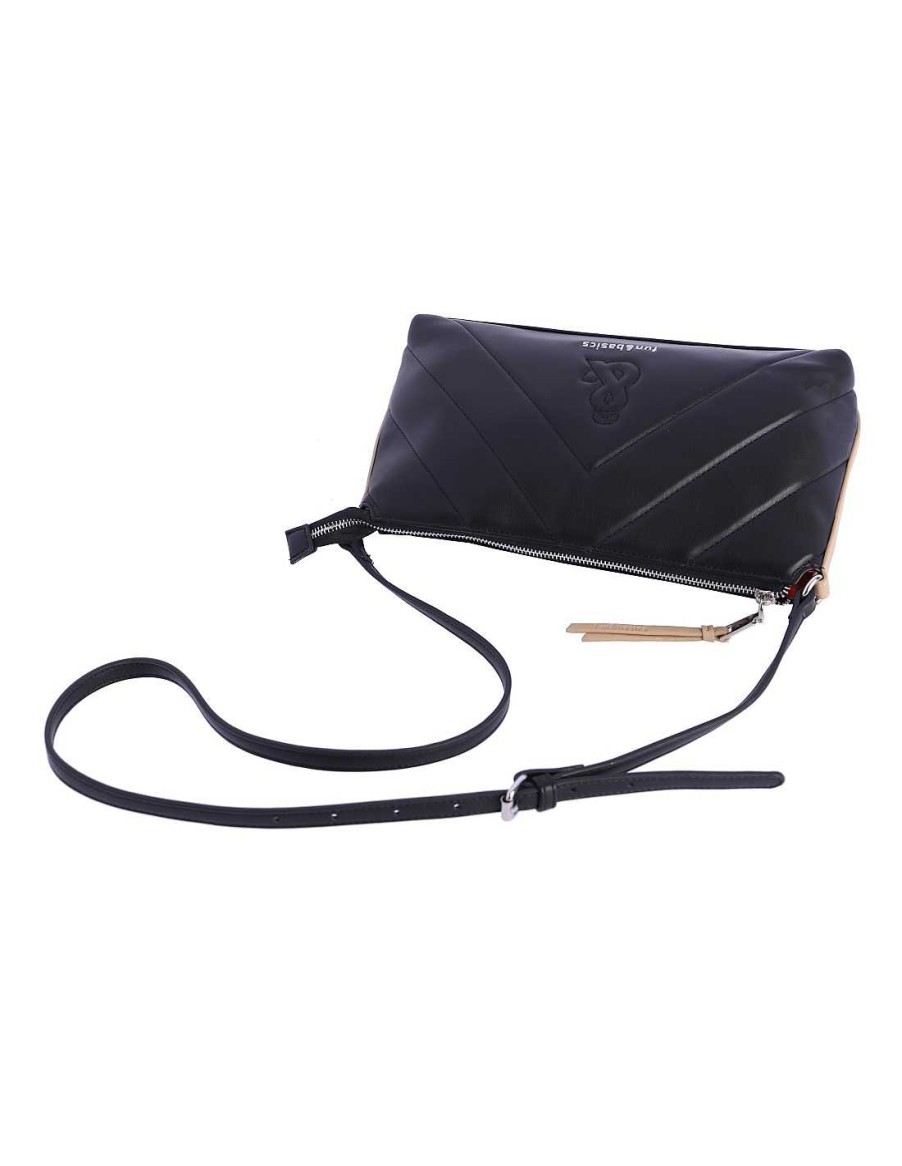 Bolsos Fun&Basics | Bolso Bandolera De Mujer Lola Con Cremallera Negro