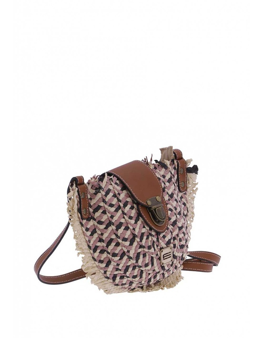 Bolsos EFERRI | Bolso Bandolera Para Mujer Eferri Valli De Rafia Con Cremallera Multicolor