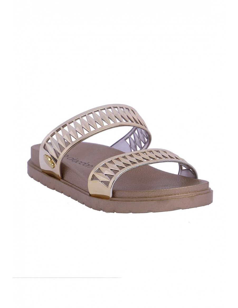 Calzado DON ALGODON | Chanclas Para Mujer Don Algodon Cannes Dorada Oro