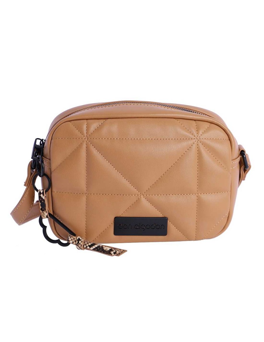 Bolsos DON ALGODON | Bolso Bandolera Para Mujer Don Algodon Cloe Sintetico Negro Con Cremallera Camel