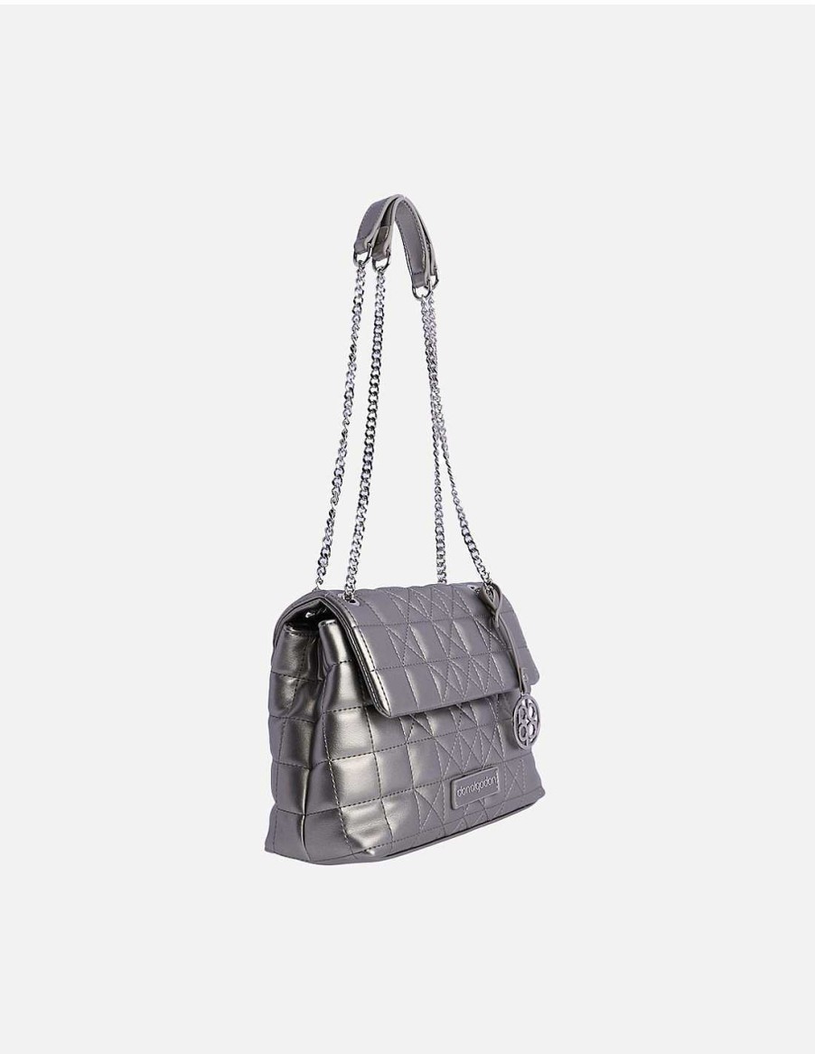 Bolsos DON ALGODON | Bolso De Hombro Para Mujer Don Algodon Mildred De Piel Sintetica Con Cremallera Plata