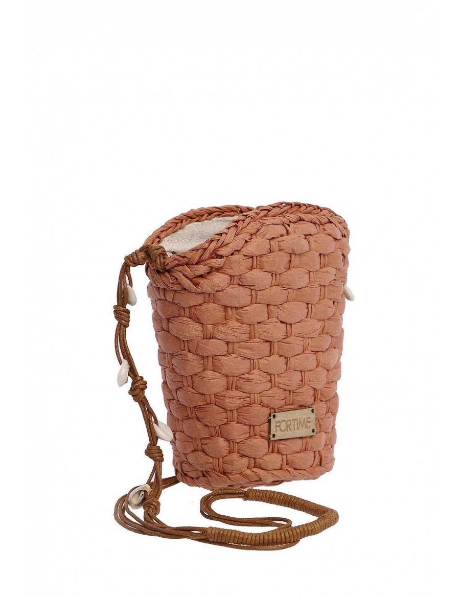 Bolsos FOR TIME | Bolso Bandolera Para Mujer For Time Safi De Rafia Camel