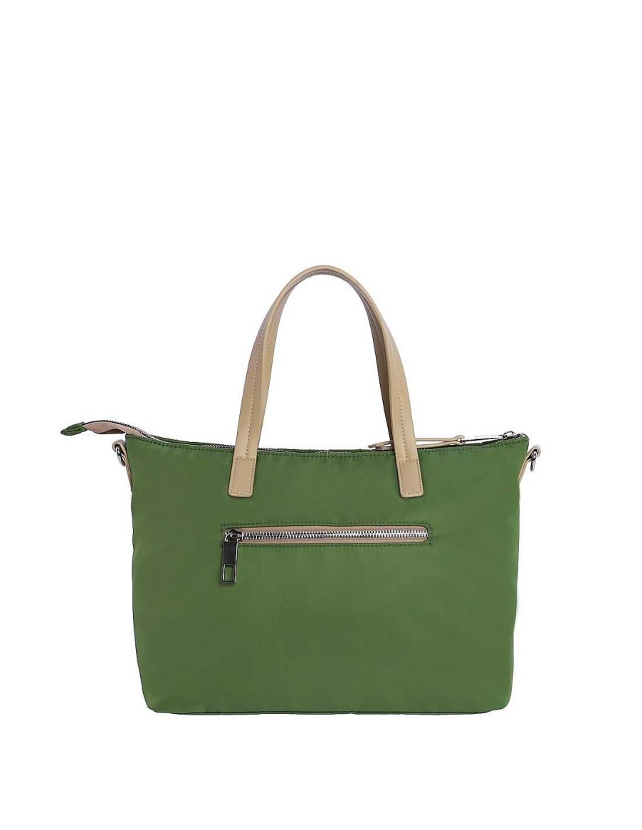 Bolsos CORONEL TAPIOCCA | Bolso Shopper Para Mujer Coronel Tapiocca Piera De Nylon Con Cremallera Verde