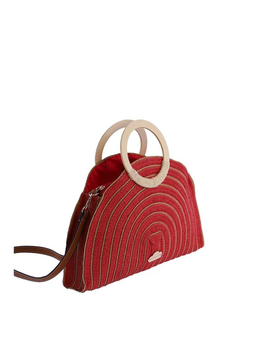 Bolsos DON ALGODON | Bolso De Mano Nature Para Mujer Don Algodon Rut Con Cremallera Rojo