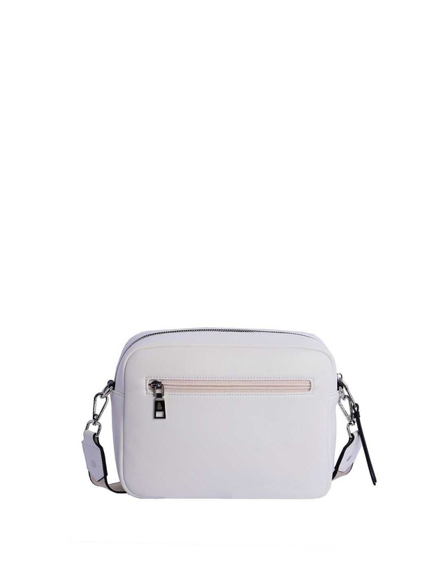 Bolsos Fun&Basics | Bolso Bandolera Para Mujer Fun&Basics Jenny De Piel Sintetica Con Cremallera Blanco