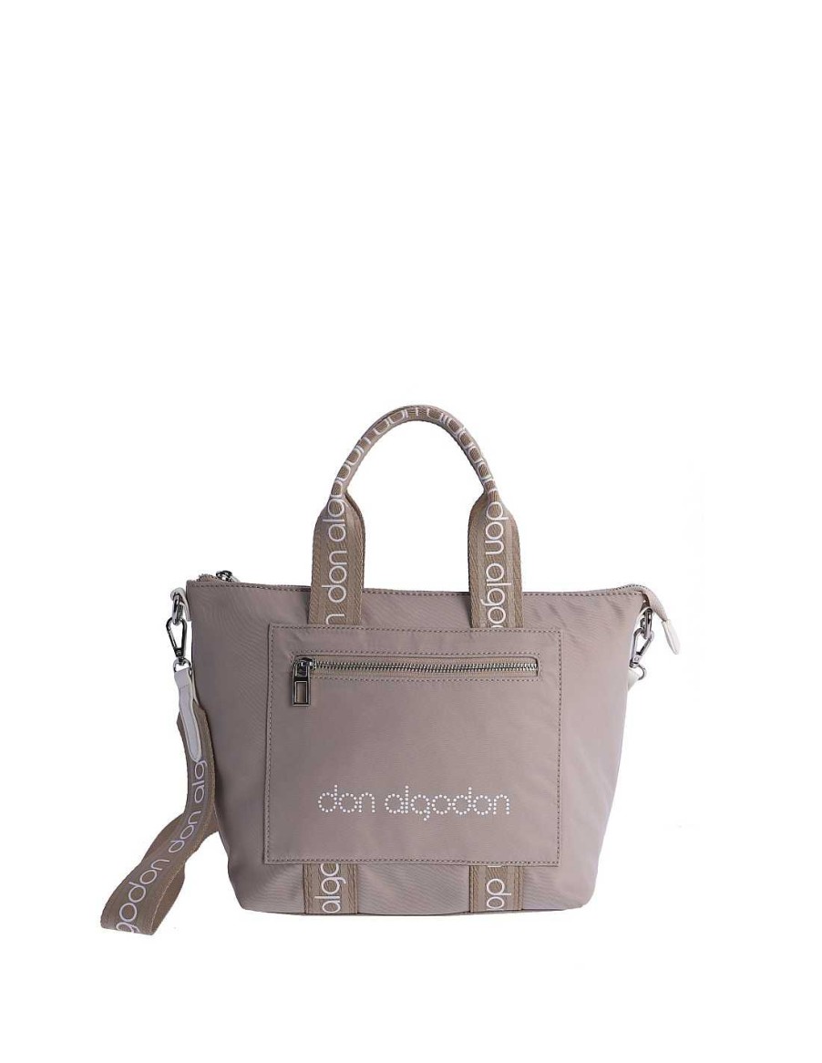 Bolsos DON ALGODON | Bolso De Mano Para Mujer Don Algodon Mirinda De Nylon Con Cremallera Beige