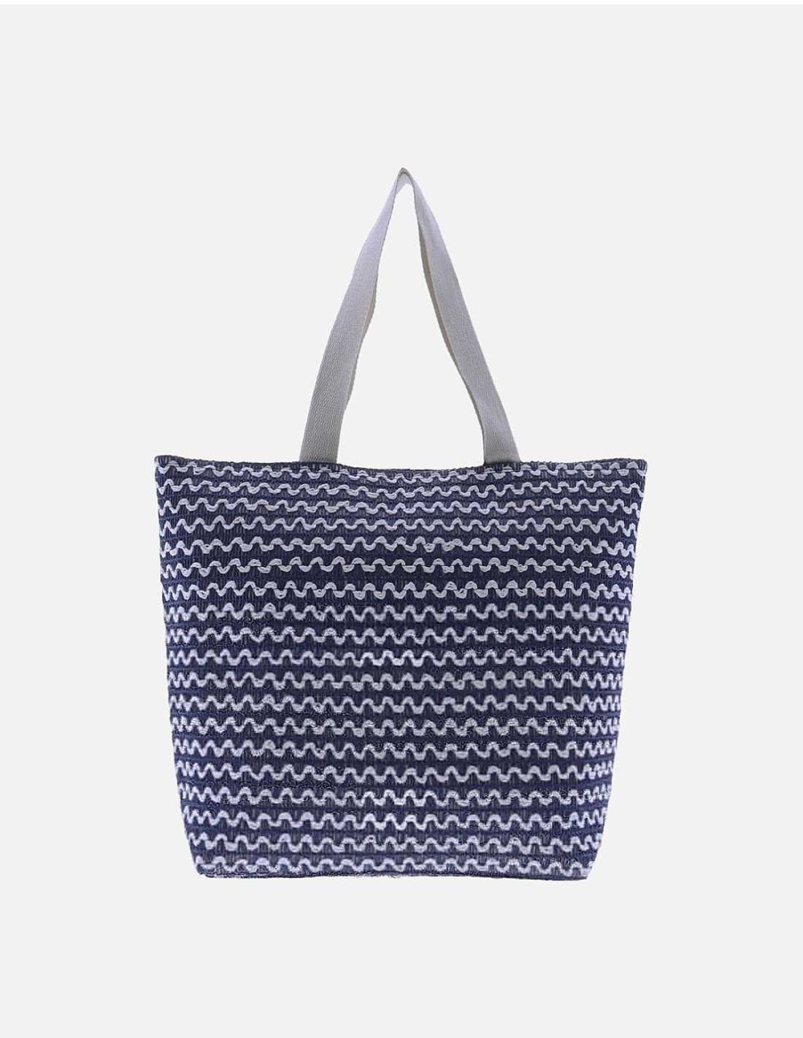 Bolsos FOR TIME | Bolso De Playa Para Mujer For Time Sol De Rafia Azul