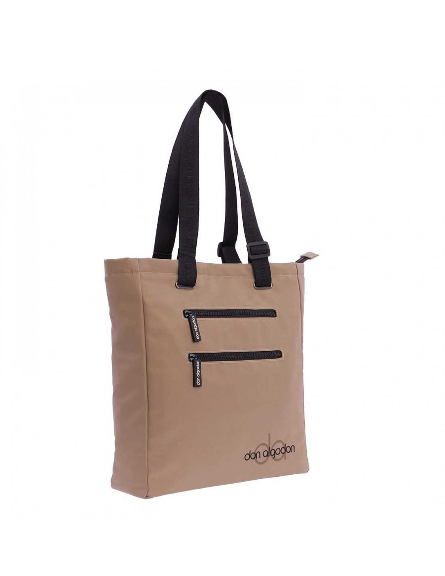 Bolsos DON ALGODON | Bolso Shopper De Mujer Don Algodon Zoe De Nylon Beige