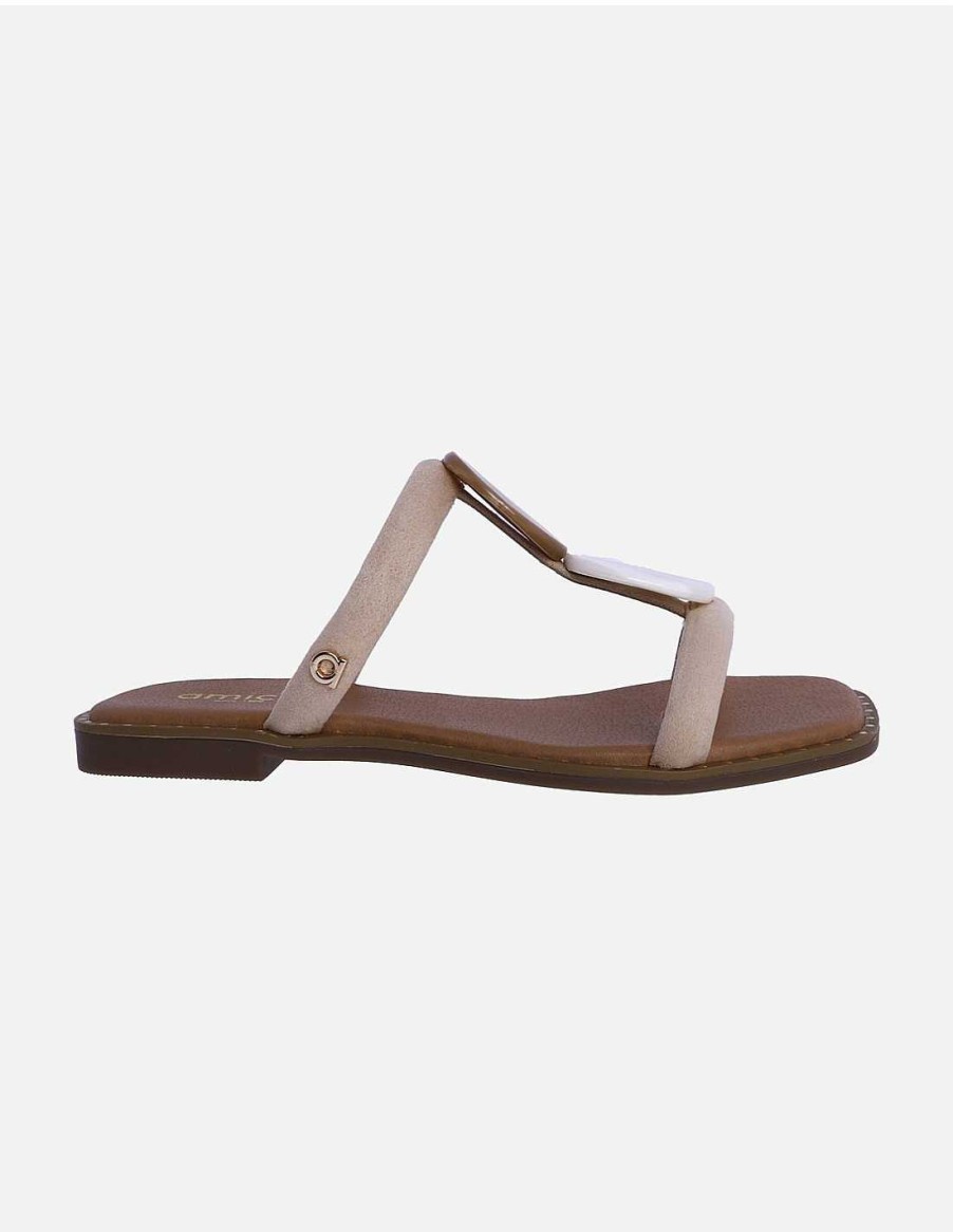 Calzado AMICHI | Sandalias Para Mujer Amichi Priscila De Suede Beige