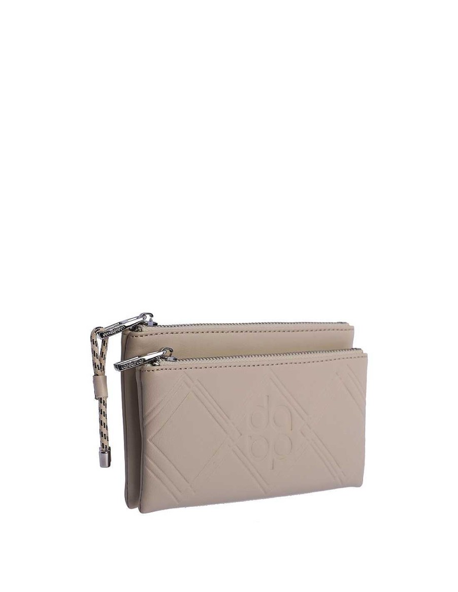 Bolsos DON ALGODON | Monedero Para Mujer Don Algodon Maica Con Cremallera Beige