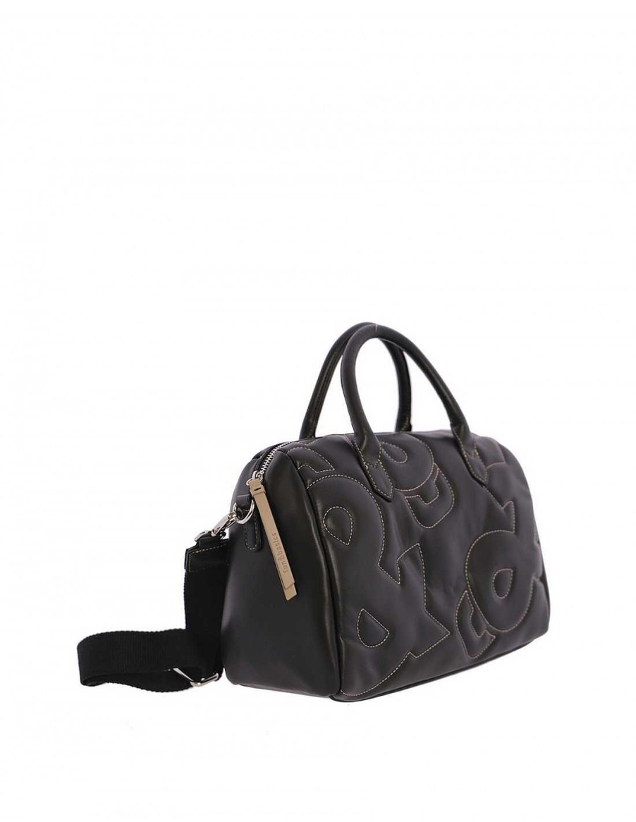 Bolsos Fun&Basics | Bolso Bowling Para Mujer Fun & Basics Sharon De Piel Sintetica Negro