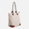 Bolsos DON ALGODON | Bolso Shopper Para Mujer Don Algodon Melibea De Rafia Cuero Con Cremallera Marron