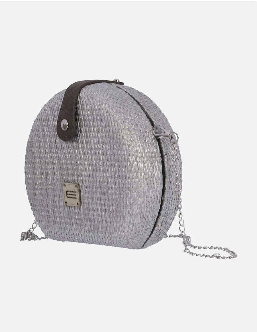 Bolsos EFERRI | Bandolera Redonda De Papel Kink De Eferri Gris