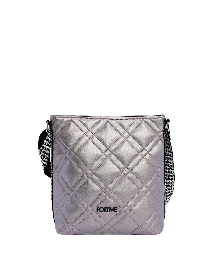 Bolsos FOR TIME | Bolso Bandolera Para Mujer For Time Heleia De Piel Sintetica Plata