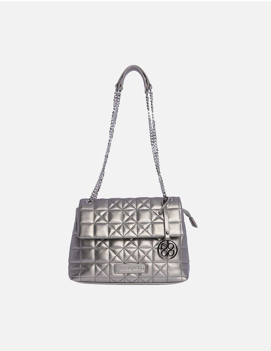 Bolsos DON ALGODON | Bolso De Hombro Para Mujer Don Algodon Mildred De Piel Sintetica Con Cremallera Plata