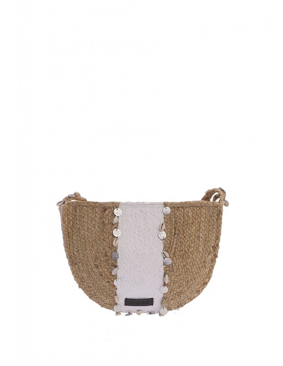 Bolsos FOR TIME | Bolso Bandolera Para Mujer For Time Vina De Yute Con Cremallera Natural