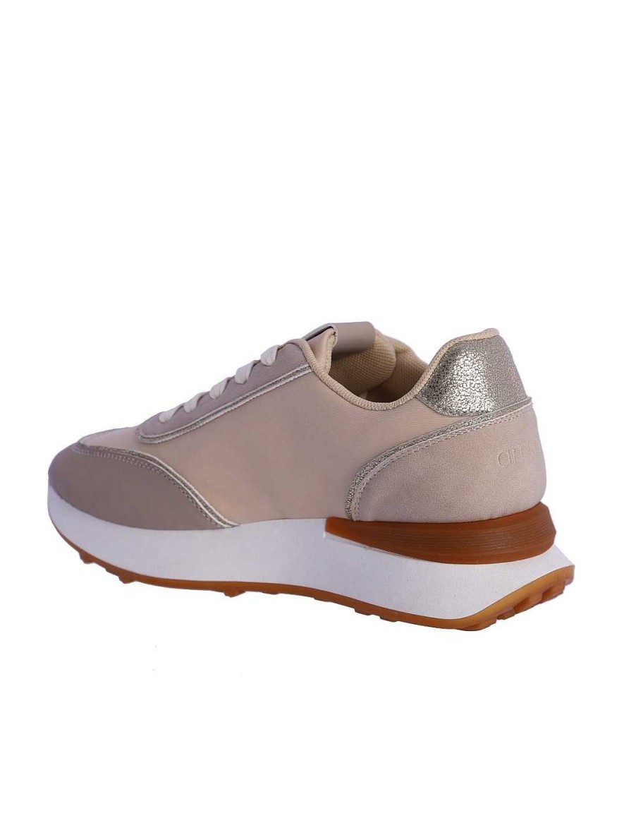 Calzado AMICHI | Zapatilla Deportiva Para Mujer Amichi Daisy De Nylon Y Pu Beige