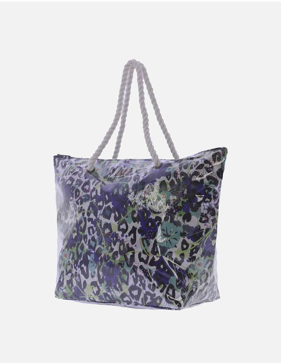 Bolsos FOR TIME | Bolso De Playa Para Mujer For Time Stefania De Lona Plastificada Multicolor