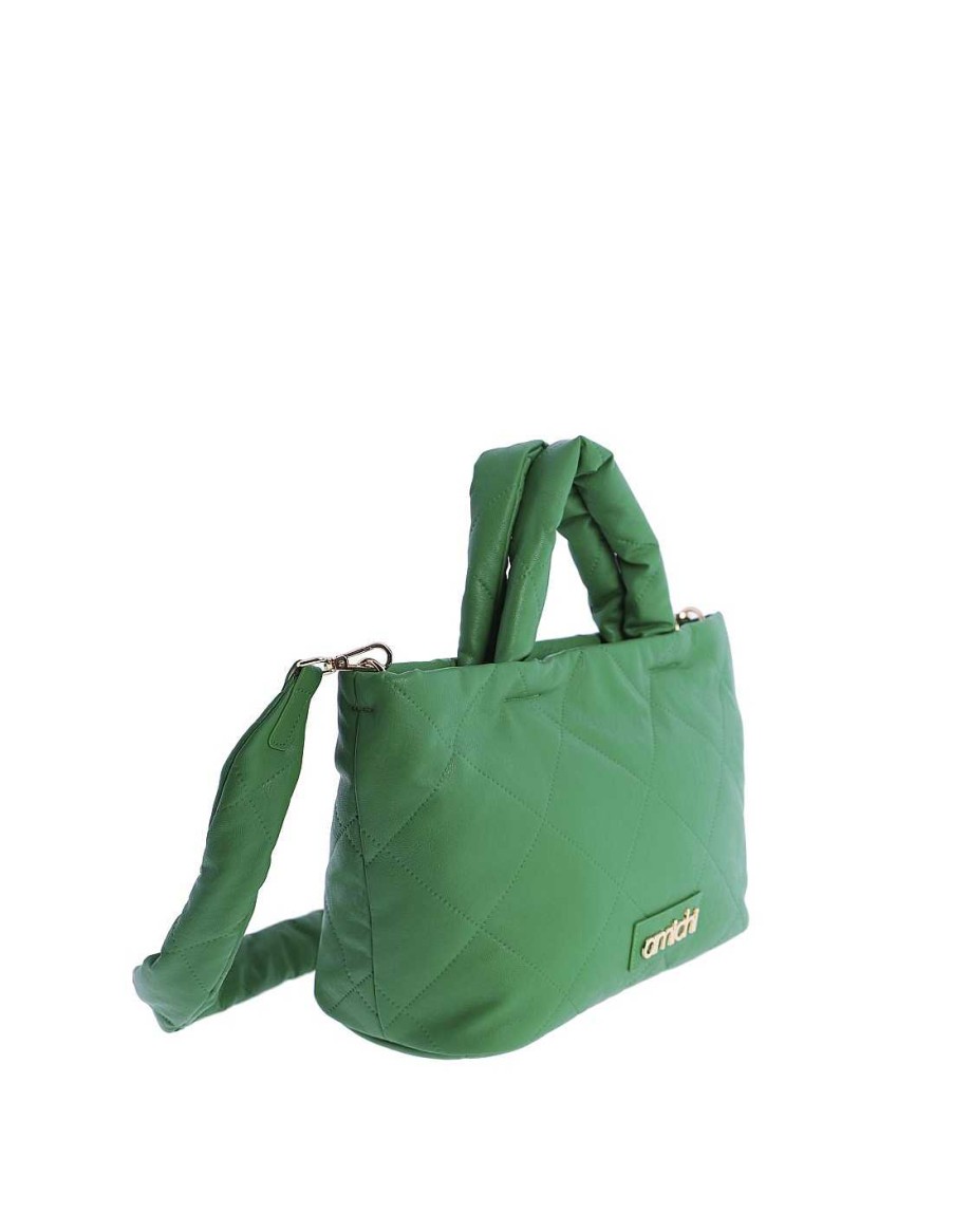 Bolsos AMICHI | Bolso De Mano Para Mujer Amichi Penelope De Piel Sintetica Con Cremallera Verde