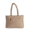 Bolsos Fun&Basics | Bolso Shopper Para Mujer Fun&Basics Jovita De Nylon Con Cremallera Beige