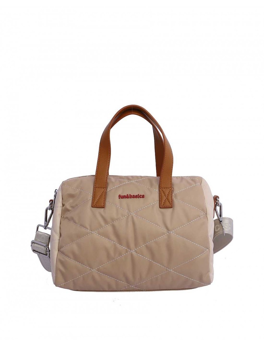 Bolsos Fun&Basics | Bolso De Mano Para Mujer Fun And Basics Katia De Nylon Natural