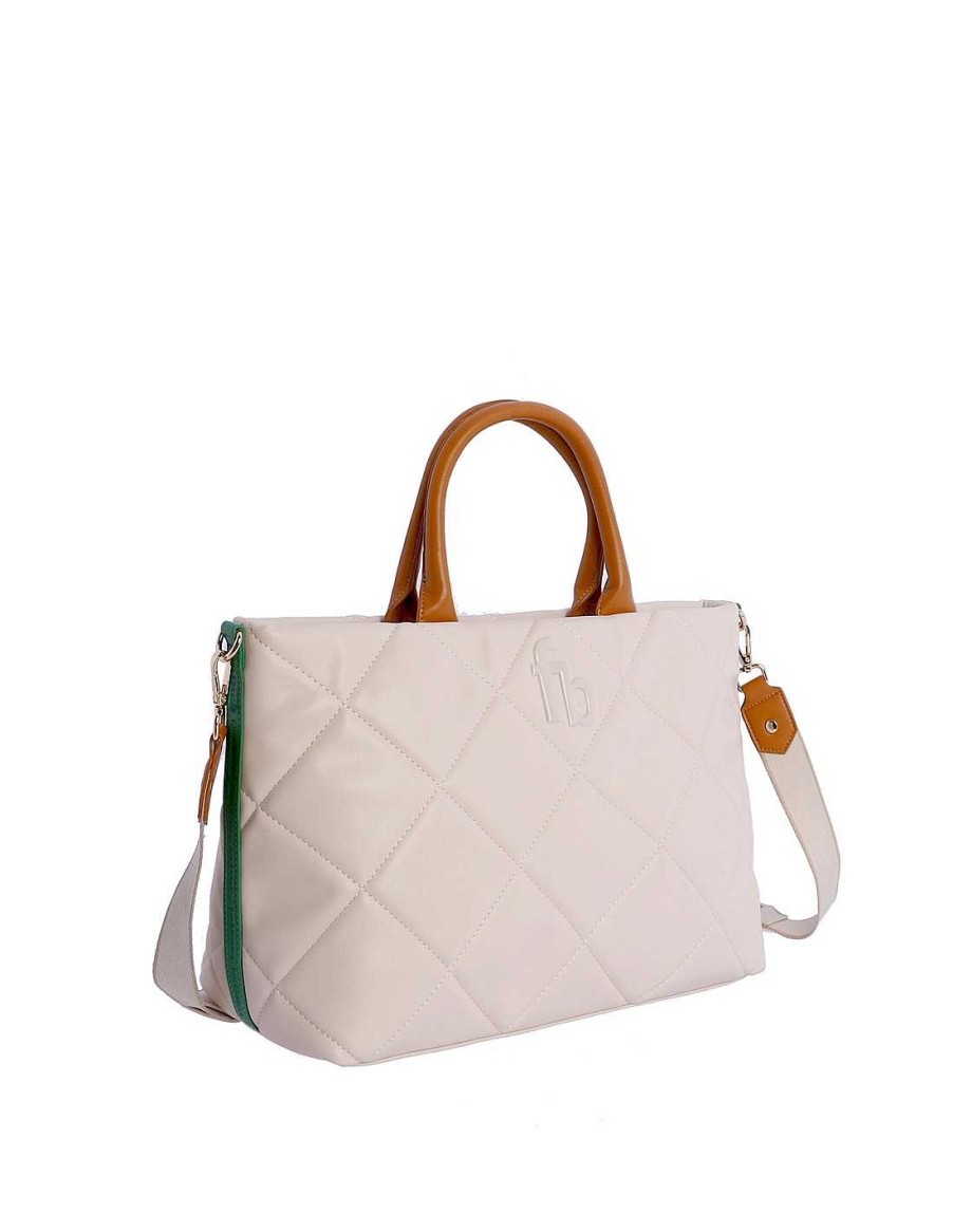 Bolsos Fun&Basics | Bolso De Mano Para Mujer Fun&Basics Orfilia De Piel Sintetica Con Cremallera Beige