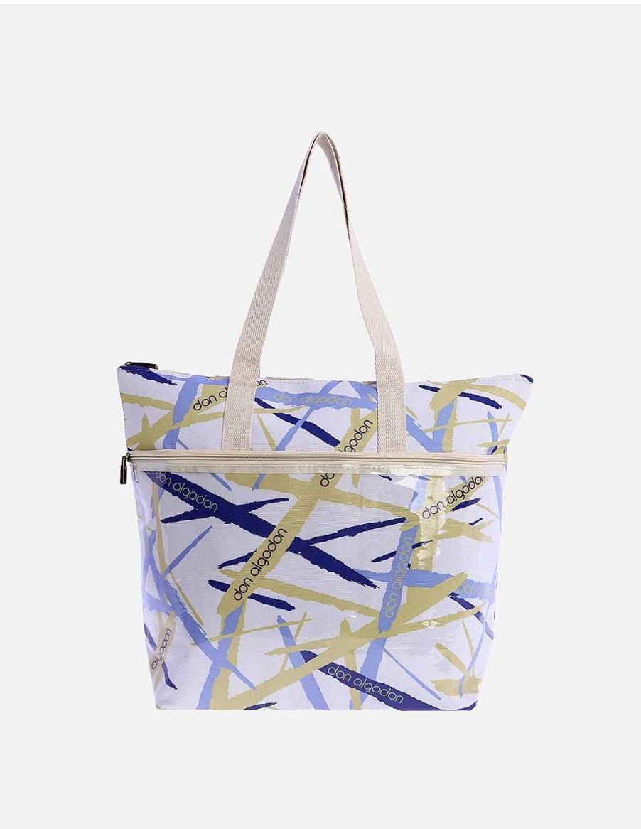 Bolsos DON ALGODON | Bolso De Playa Para Mujer Don Algodon Rosario Con Cremallera Amarillo