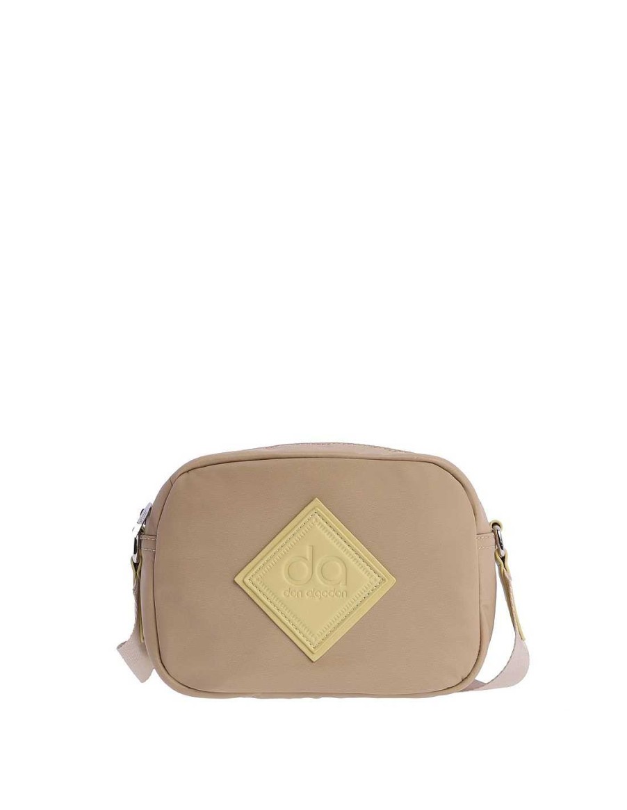 Bolsos DON ALGODON | Bolso Bandolera Para Mujer Don Algodon Miriam De Nylon Con Cremallera Beige