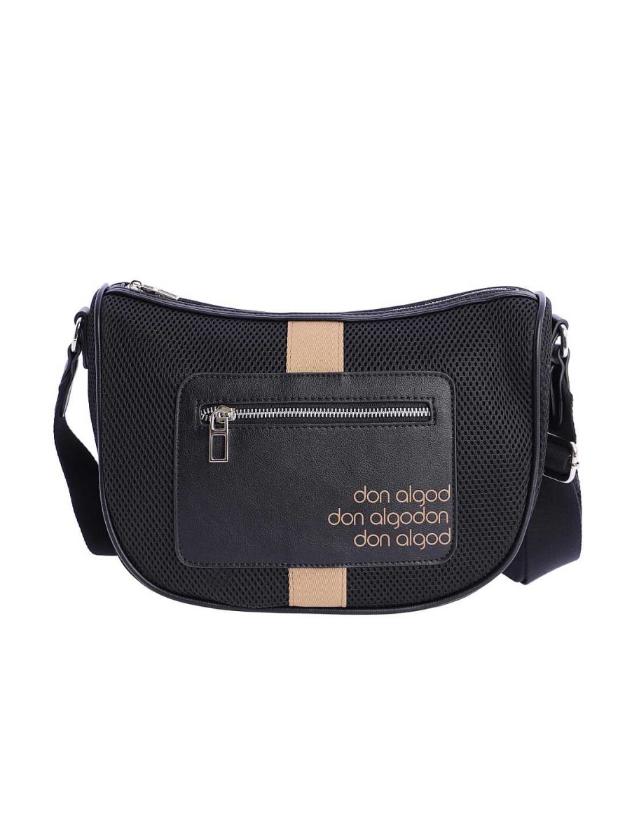 Bolsos DON ALGODON | Bolso Bandolera Para Mujer Don Algodon Betty Textil Con Cremallera Negro