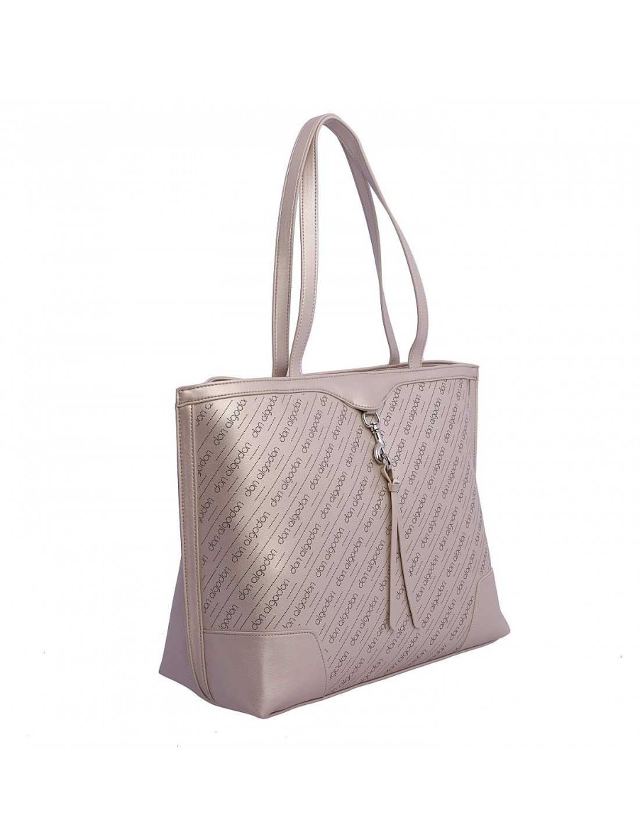 Bolsos DON ALGODON | Bolso Shopper Para Mujer Don Algodon Gema De Piel Sintetica Beige