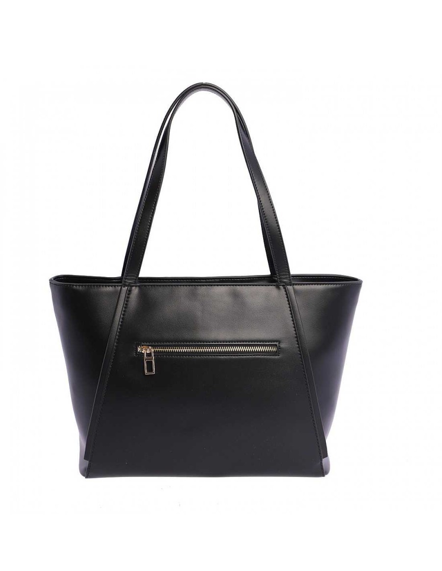 Bolsos DON ALGODON | Bolso Shopper Para Mujer Don Algodon Ariadna De Piel Vegana Con Cremallera Negro