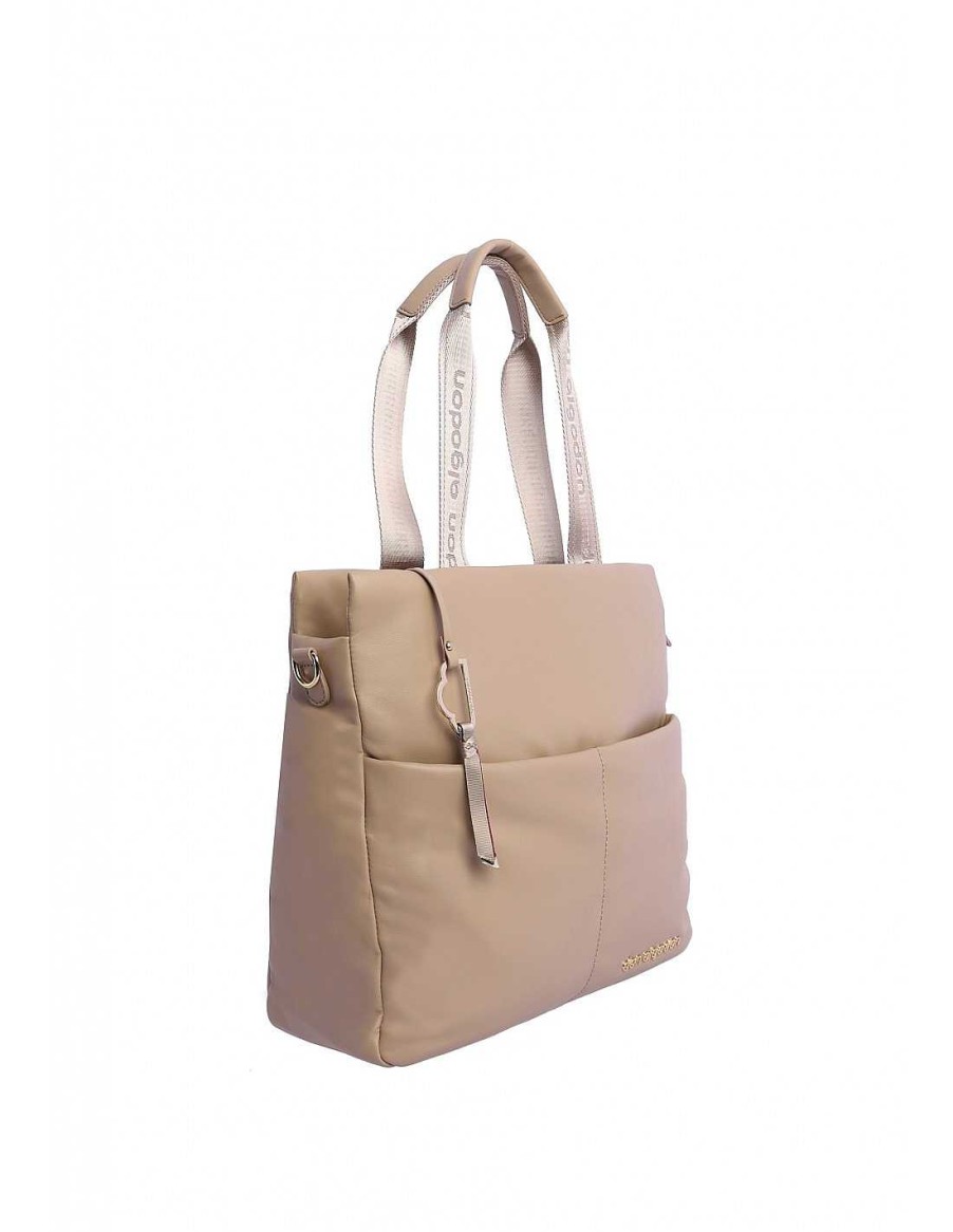 Bolsos DON ALGODON | Bolso Shopper Para Mujer Don Algodon Samy De Piel Sintetica Beige