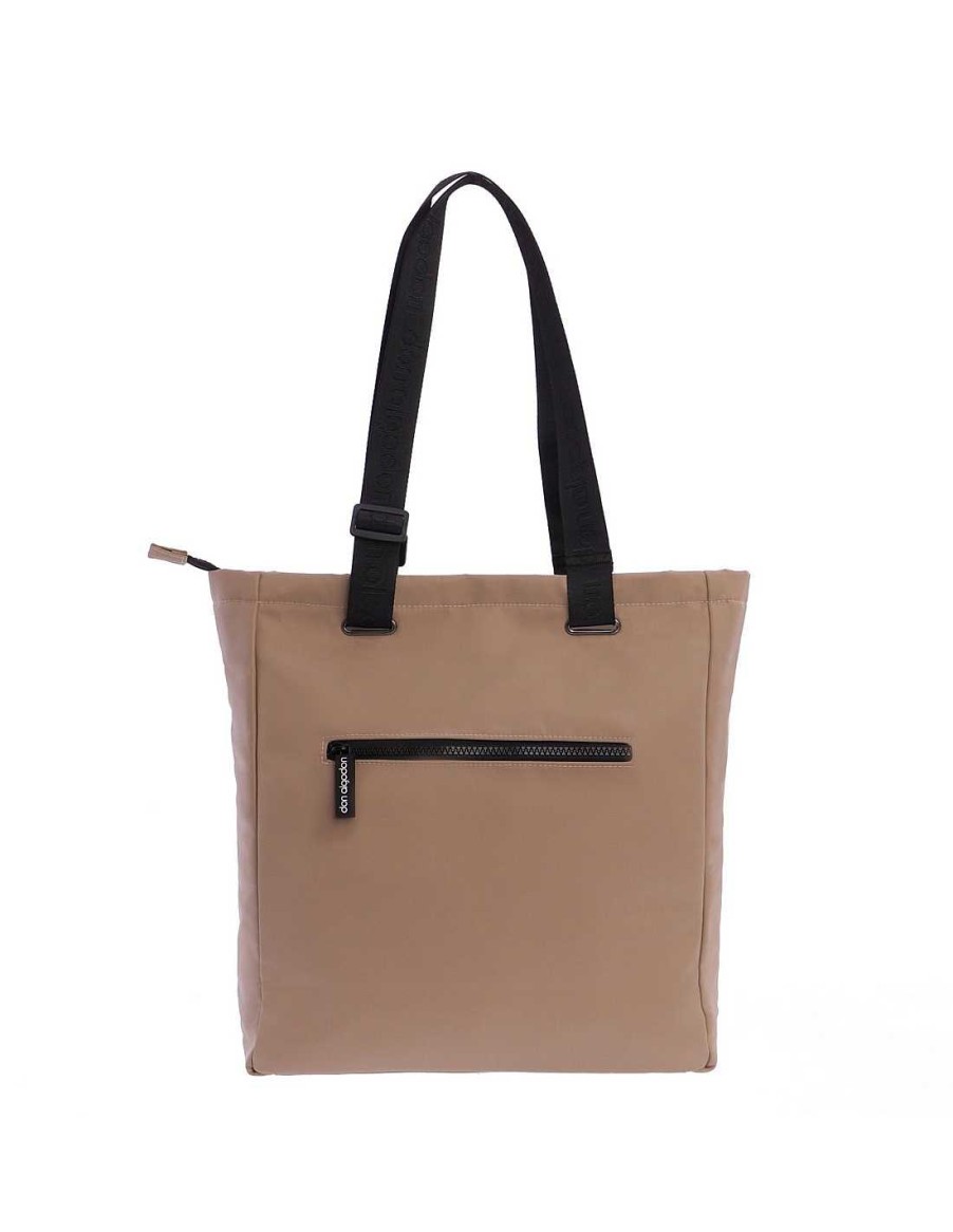 Bolsos DON ALGODON | Bolso Shopper De Mujer Don Algodon Zoe De Nylon Beige