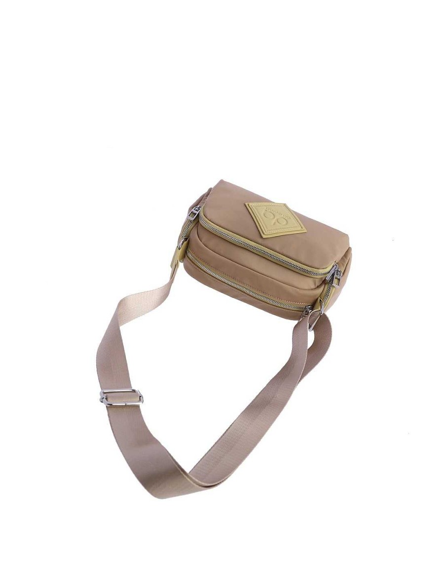 Bolsos DON ALGODON | Bolso Bandolera Para Mujer Don Algodon Mireya De Nylon Con Cremallera Beige