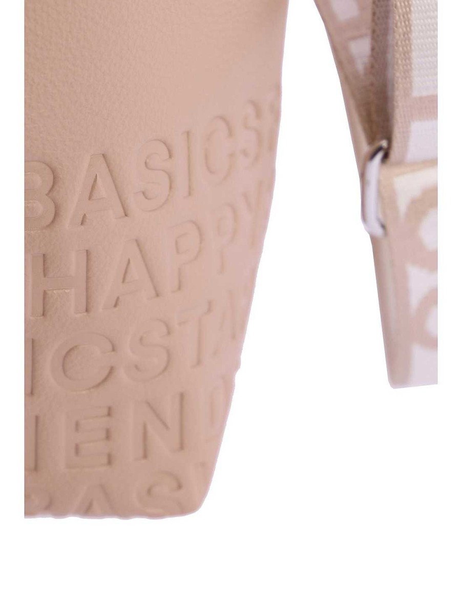 Bolsos Fun&Basics | Bolso Shopper Para Mujer Fun&Basics Jezabel De Rafia Con Cremallera Beige