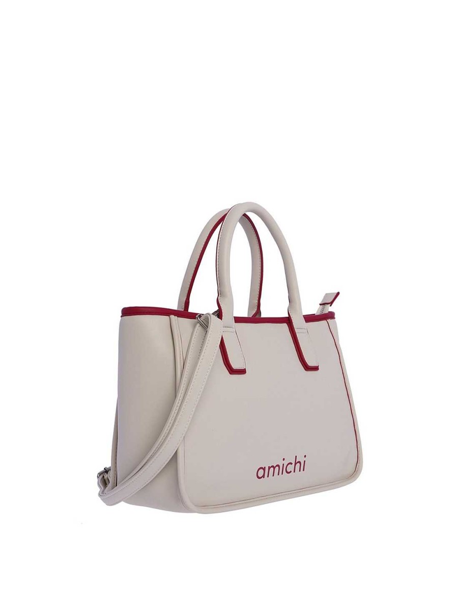 Bolsos AMICHI | Bolso De Mano Para Mujer Amichi Pampa De Piel Sintetica Con Cremallera Fucsia