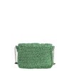 Bolsos AMICHI | Bolso Bandolera Para Mujer Amichi Sigrada De Rafia Con Cremallera Verde