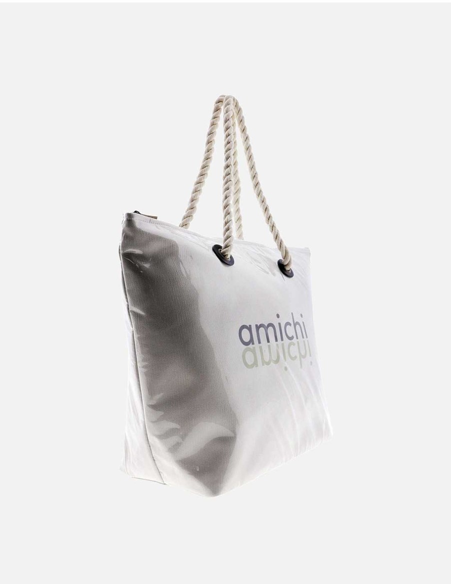 Bolsos AMICHI | Pack Bolso De Playa Y Neceser Para Mujer Amichi Servula Con Cremallera Natural